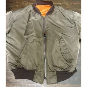Vintage 70s Golden Fleece MA-1 Flyer USAF MIL-J-8279E Reversible Jacket Sz 48 L